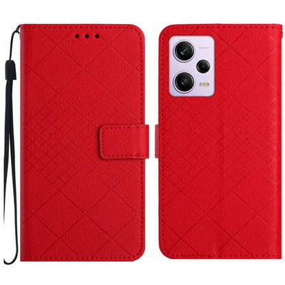 Rhombic Grid Texture Leather Phone Case, Series 1