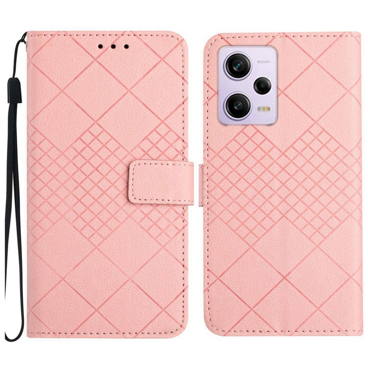 Rhombic Grid Texture Leather Phone Case, Series 1