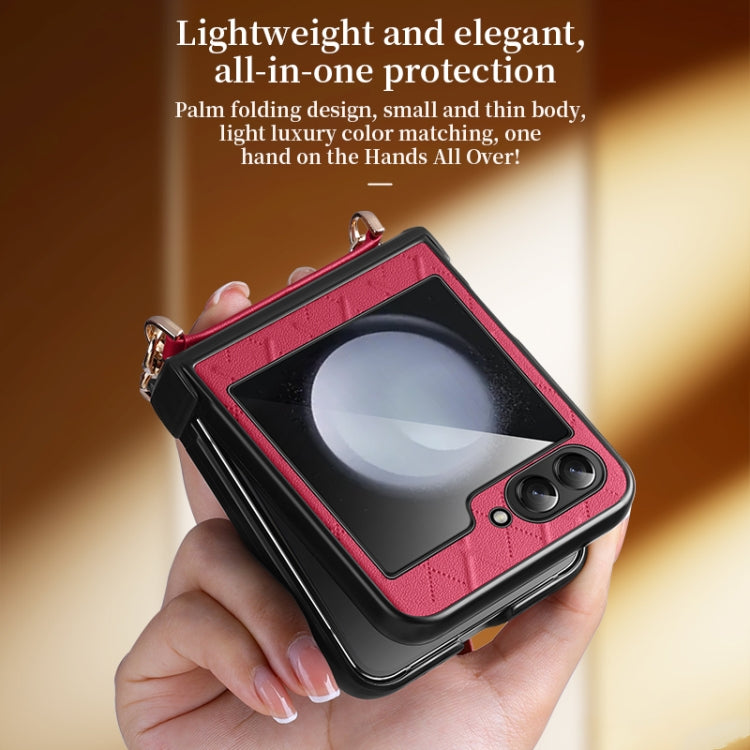 SULADA Elegant Rhombic Texture Folding Phone Case with Lanyard