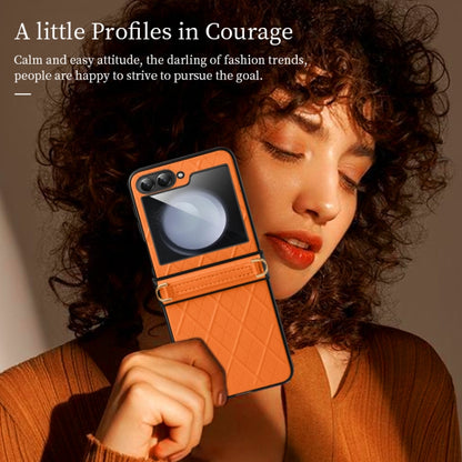 SULADA Elegant Rhombic Texture Folding Phone Case with Lanyard