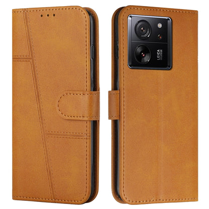 Stitching Calf Texture Buckle Leather Phone Case
