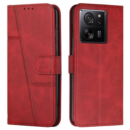 Stitching Calf Texture Buckle Leather Phone Case
