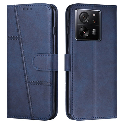Stitching Calf Texture Buckle Leather Phone Case