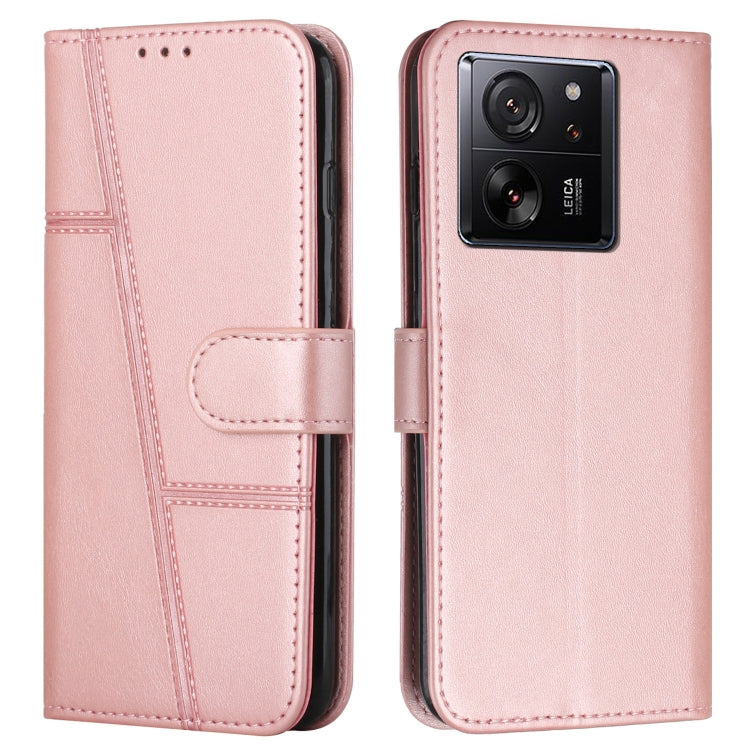 Stitching Calf Texture Buckle Leather Phone Case