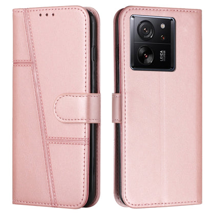 Stitching Calf Texture Buckle Leather Phone Case