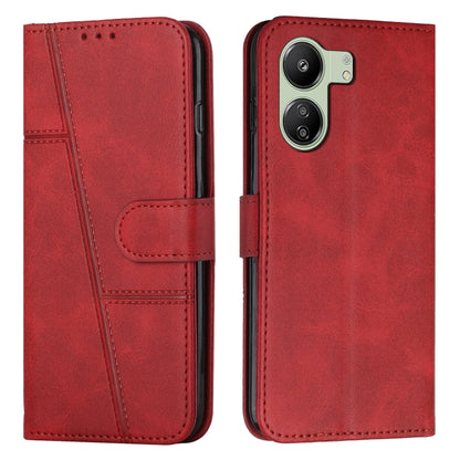 Stitching Calf Texture Buckle Leather Phone Case