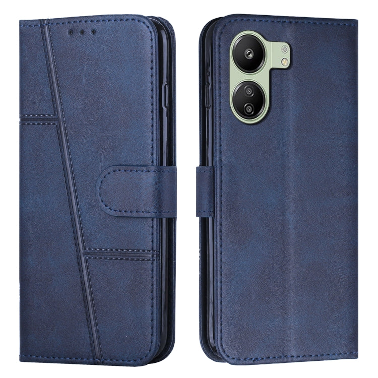 Stitching Calf Texture Buckle Leather Phone Case