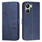 Stitching Calf Texture Buckle Leather Phone Case