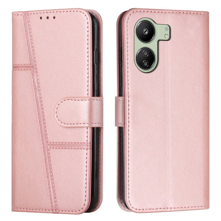 Stitching Calf Texture Buckle Leather Phone Case