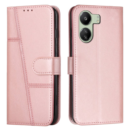 Stitching Calf Texture Buckle Leather Phone Case