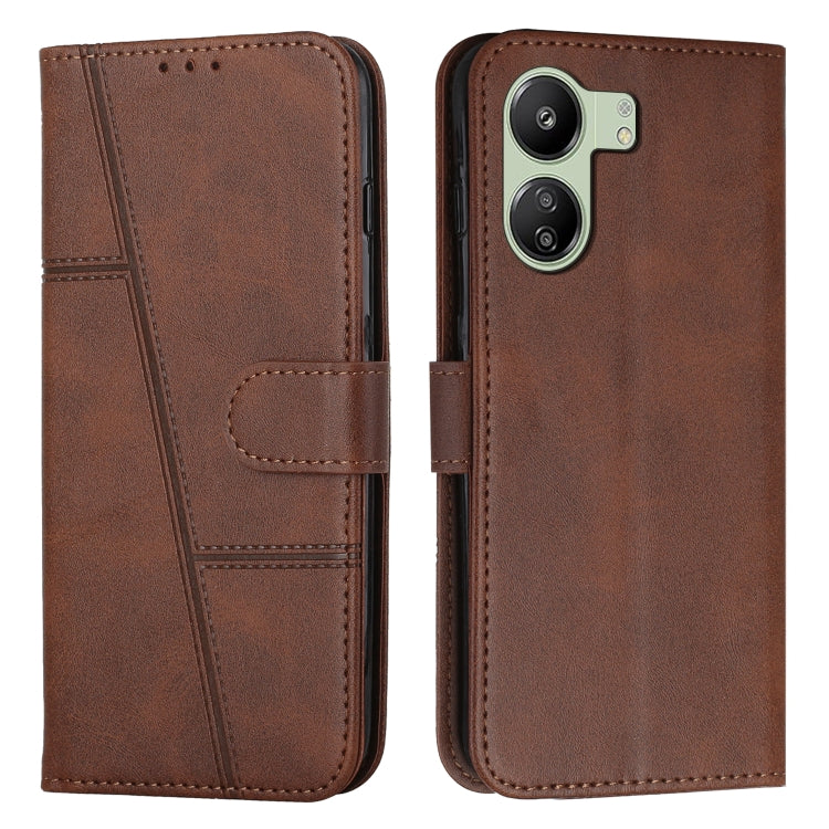 Stitching Calf Texture Buckle Leather Phone Case