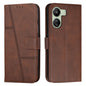 Stitching Calf Texture Buckle Leather Phone Case