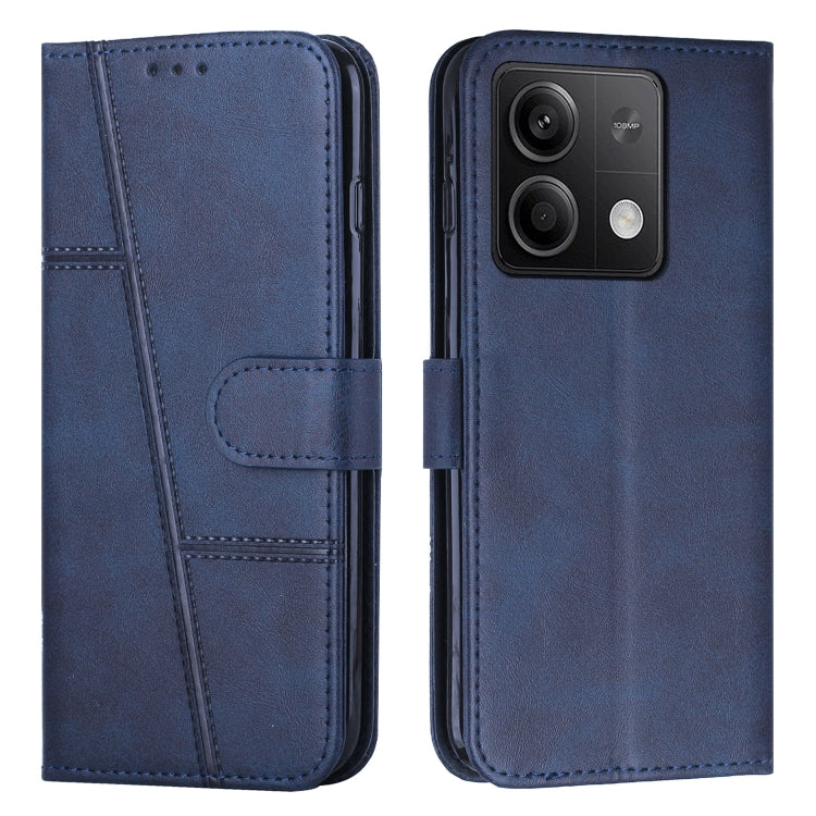 Stitching Calf Texture Buckle Leather Phone Case