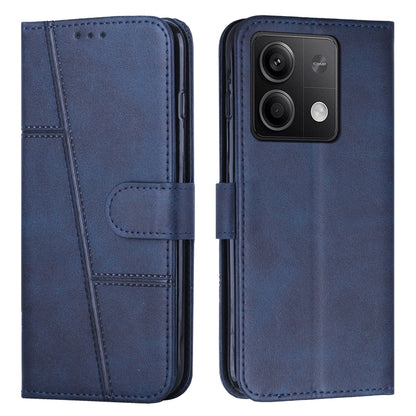 Stitching Calf Texture Buckle Leather Phone Case