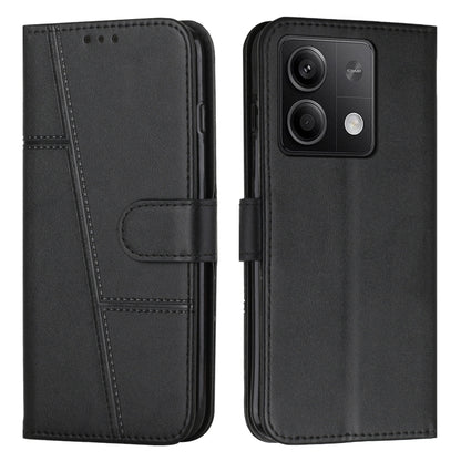 Stitching Calf Texture Buckle Leather Phone Case