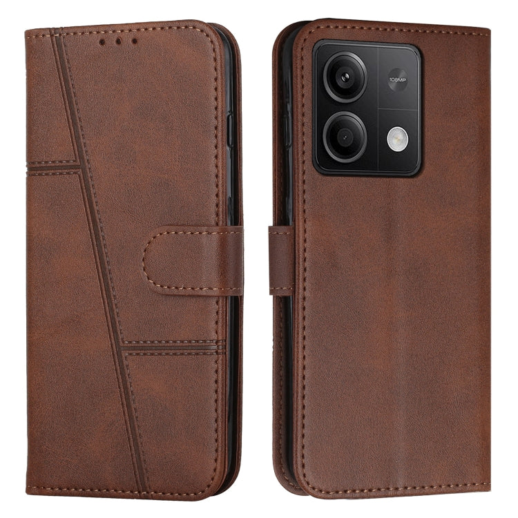Stitching Calf Texture Buckle Leather Phone Case