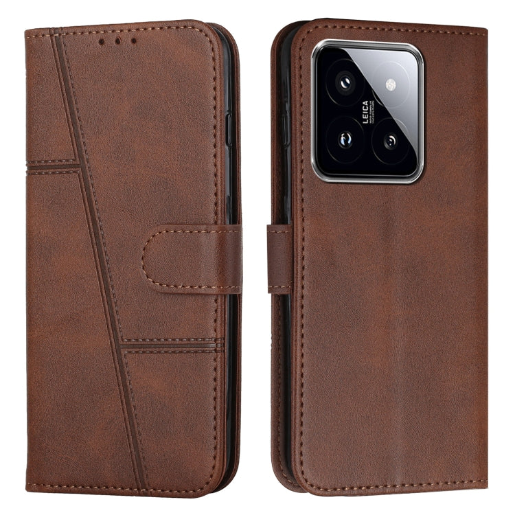Stitching Calf Texture Buckle Leather Phone Case