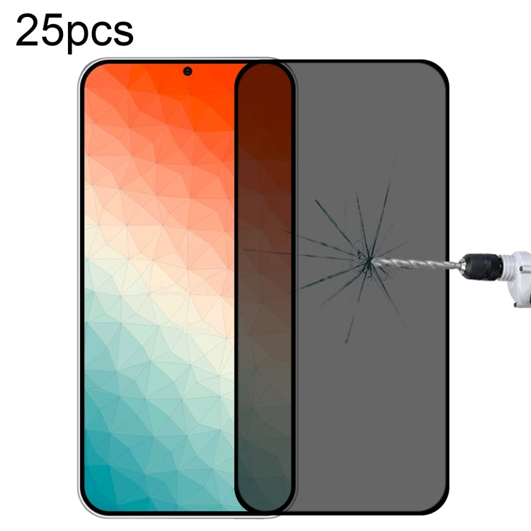 25pcs Full Cover Anti-peeping Tempered Glass Film,  Support Fingerprint Unlocking, For Samsung Galaxy S25 Edge 5G, For Samsung Galaxy S25 5G, For Samsung Galaxy S25+ 5G, For Samsung Galaxy S25 Ultra 5G, For Samsung Galaxy S24 Ultra 5G������������������...