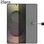 25pcs Full Cover Anti-peeping Tempered Glass Film,  Support Fingerprint Unlocking, For Samsung Galaxy S25 Edge 5G, For Samsung Galaxy S25 5G, For Samsung Galaxy S25+ 5G, For Samsung Galaxy S25 Ultra 5G, For Samsung Galaxy S24 Ultra 5G������������������...