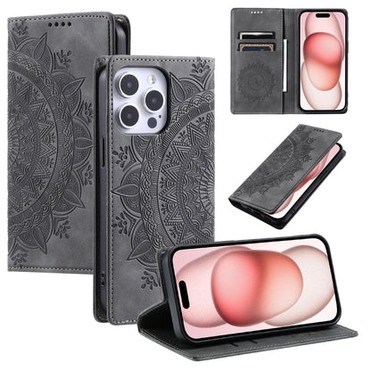 Totem Embossed Magnetic Leather Phone Case, For iPhone 16, For iPhone 15 Pro Max, For iPhone 15 Pro, For iPhone 15 Plus