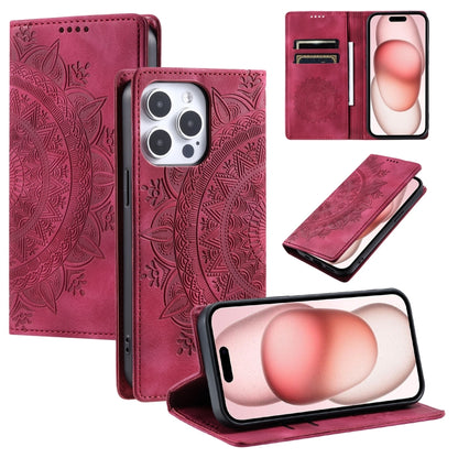 Totem Embossed Magnetic Leather Phone Case, For iPhone 16, For iPhone 15 Pro Max, For iPhone 15 Pro, For iPhone 15 Plus