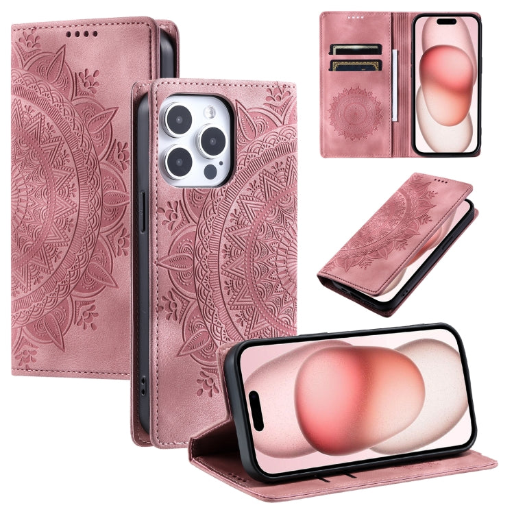 Totem Embossed Magnetic Leather Phone Case, For iPhone 16, For iPhone 15 Pro Max, For iPhone 15 Pro, For iPhone 15 Plus