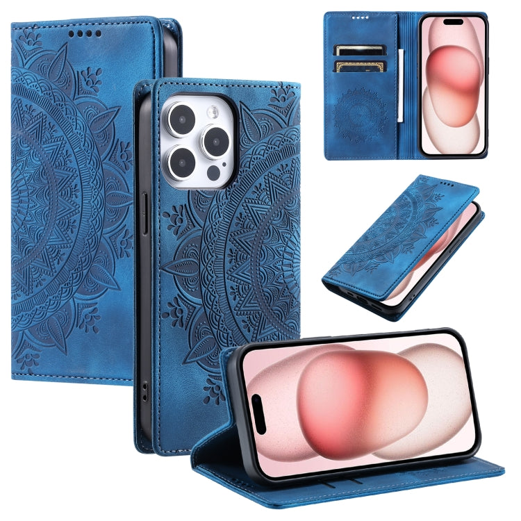 Totem Embossed Magnetic Leather Phone Case, For iPhone 16, For iPhone 15 Pro Max, For iPhone 15 Pro, For iPhone 15 Plus