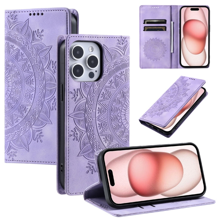 Totem Embossed Magnetic Leather Phone Case, For iPhone 16, For iPhone 15 Pro Max, For iPhone 15 Pro, For iPhone 15 Plus