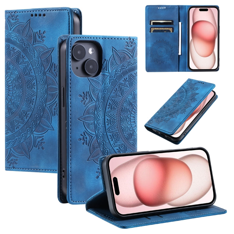 Totem Embossed Magnetic Leather Phone Case, For iPhone 16, For iPhone 15 Pro Max, For iPhone 15 Pro, For iPhone 15 Plus