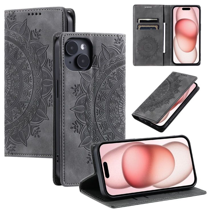 Totem Embossed Magnetic Leather Phone Case, For iPhone 16, For iPhone 15 Pro Max, For iPhone 15 Pro, For iPhone 15 Plus