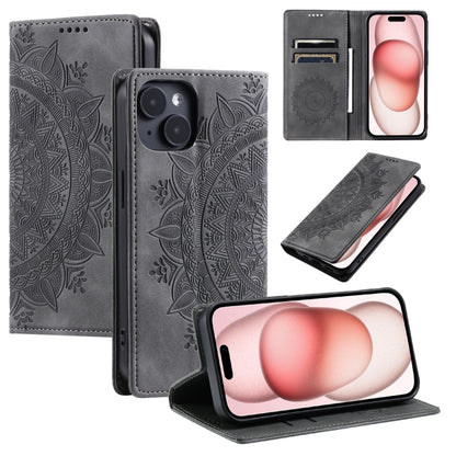 Totem Embossed Magnetic Leather Phone Case, For iPhone 16, For iPhone 15 Pro Max, For iPhone 15 Pro, For iPhone 15 Plus
