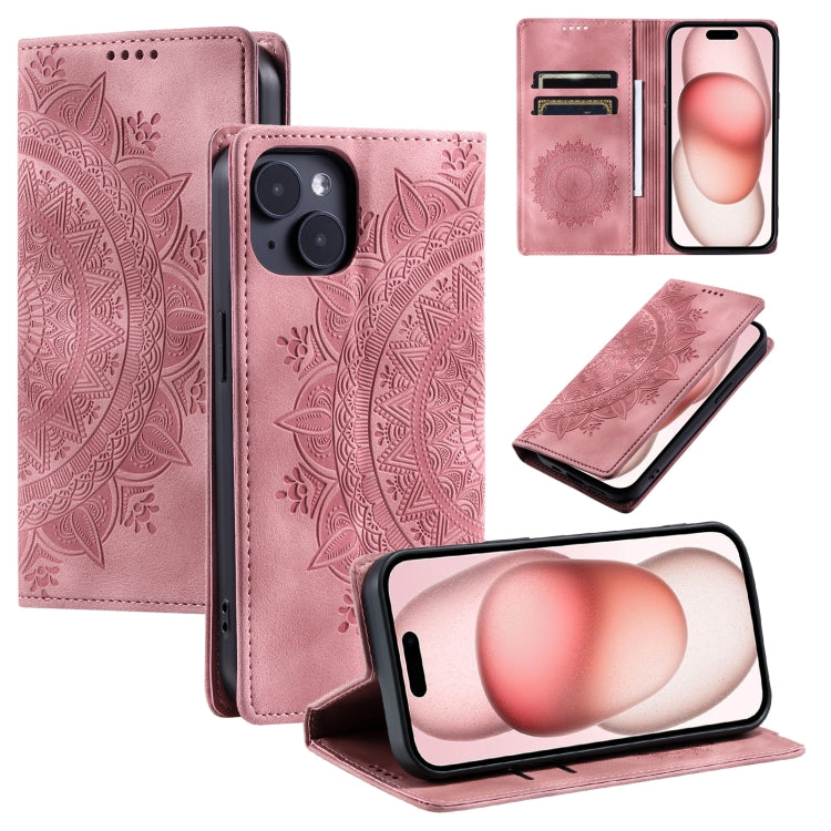 Totem Embossed Magnetic Leather Phone Case, For iPhone 16, For iPhone 15 Pro Max, For iPhone 15 Pro, For iPhone 15 Plus