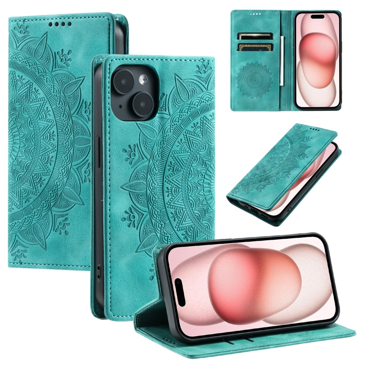 Totem Embossed Magnetic Leather Phone Case, For iPhone 16, For iPhone 15 Pro Max, For iPhone 15 Pro, For iPhone 15 Plus