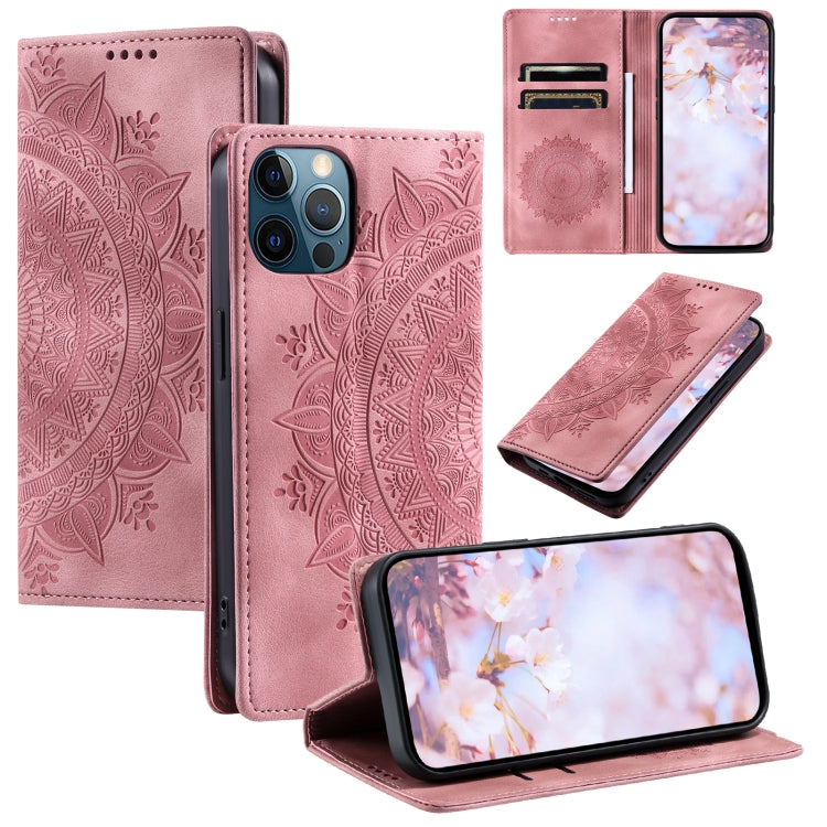 Totem Embossed Magnetic Leather Phone Case, For iPhone 13, For iPhone 13 mini, For iPhone 12 / 12 Pro, For iPhone 12 Pro Max