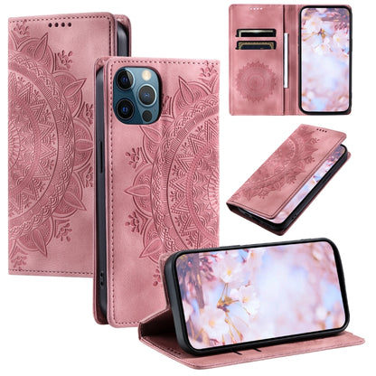 Totem Embossed Magnetic Leather Phone Case, For iPhone 13, For iPhone 13 mini, For iPhone 12 / 12 Pro, For iPhone 12 Pro Max