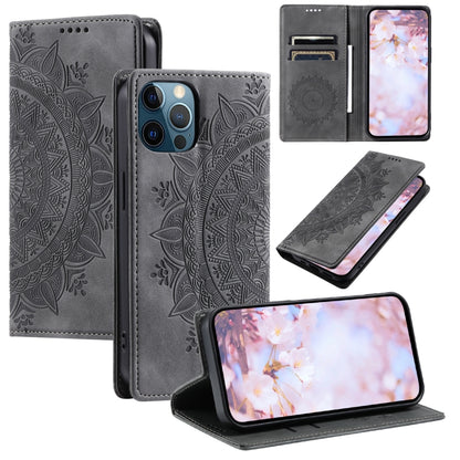 Totem Embossed Magnetic Leather Phone Case, For iPhone 13, For iPhone 13 mini, For iPhone 12 / 12 Pro, For iPhone 12 Pro Max