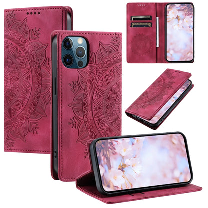 Totem Embossed Magnetic Leather Phone Case, For iPhone 13, For iPhone 13 mini, For iPhone 12 / 12 Pro, For iPhone 12 Pro Max
