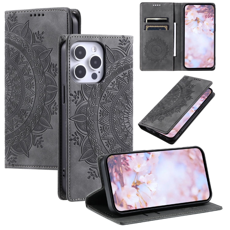 Totem Embossed Magnetic Leather Phone Case, For iPhone 16e / 17e, For iPhone 16 Pro Max, For iPhone 16 Pro, For iPhone 16 Plus