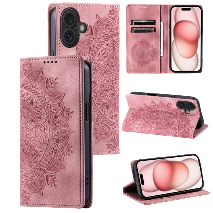 Totem Embossed Magnetic Leather Phone Case, For iPhone 16, For iPhone 15 Pro Max, For iPhone 15 Pro, For iPhone 15 Plus