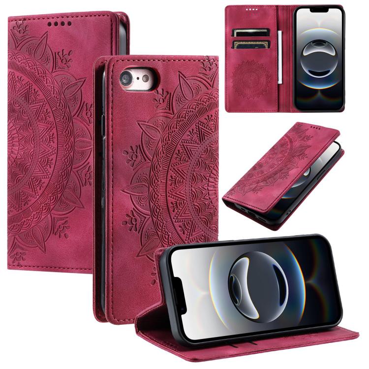 Totem Embossed Magnetic Leather Phone Case, For iPhone 16e / 17e, For iPhone 16 Pro Max, For iPhone 16 Pro, For iPhone 16 Plus