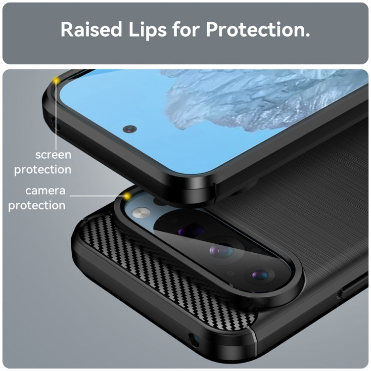 Carbon Fiber Brushed Texture TPU Phone Case, For Google Pixel 9 Pro 5G, For Google Pixel 9, For Google Pixel 8a