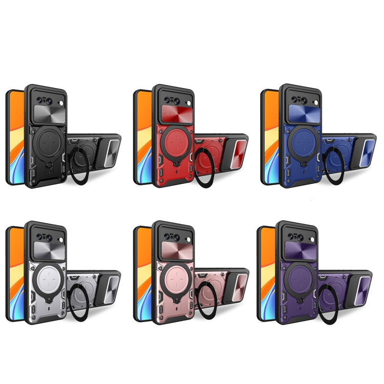 CD Texture Sliding Camshield Magnetic Holder Phone Case