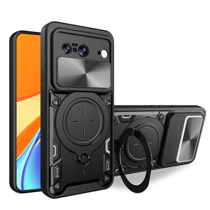 CD Texture Sliding Camshield Magnetic Holder Phone Case