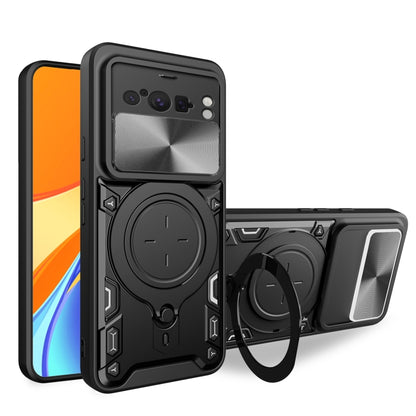 CD Texture Sliding Camshield Magnetic Holder Phone Case