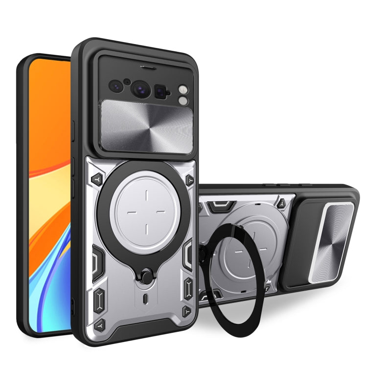 CD Texture Sliding Camshield Magnetic Holder Phone Case