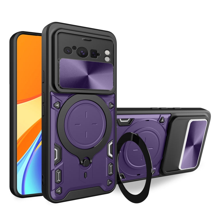 CD Texture Sliding Camshield Magnetic Holder Phone Case, For Google Pixel 8 Pro 5G, For Google Pixel 8 5G