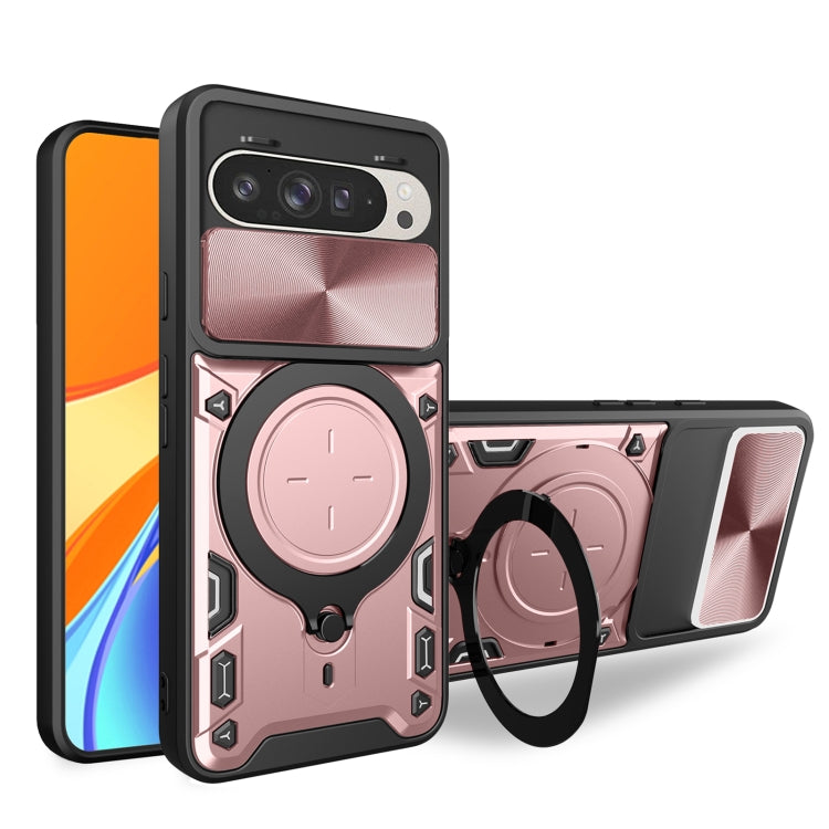 CD Texture Sliding Camshield Magnetic Holder Phone Case