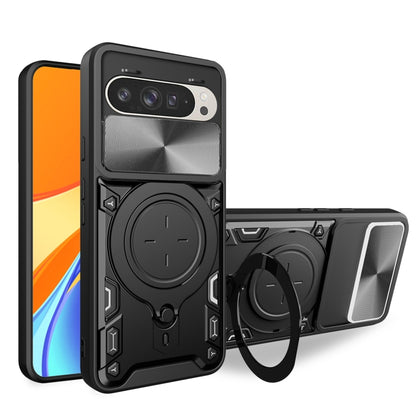 CD Texture Sliding Camshield Magnetic Holder Phone Case