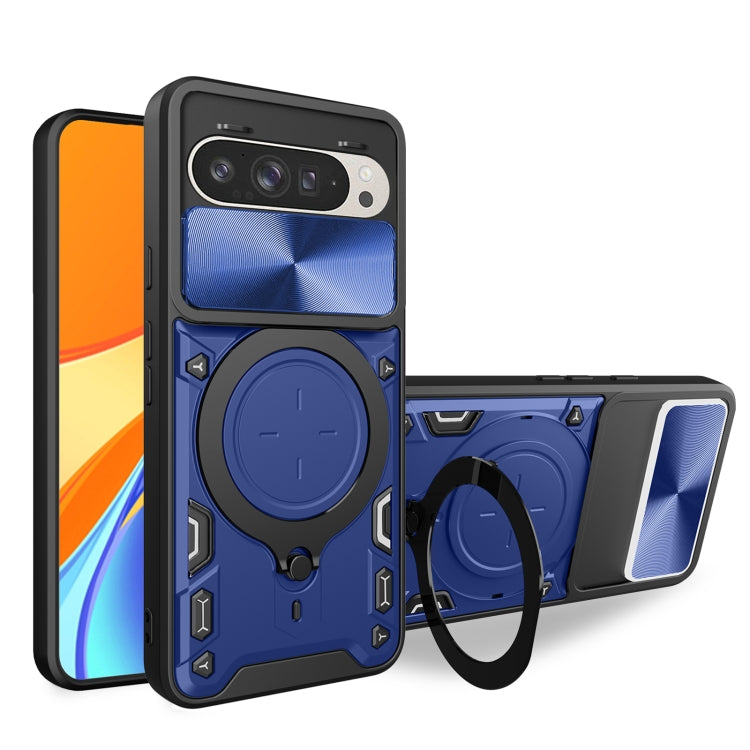 CD Texture Sliding Camshield Magnetic Holder Phone Case