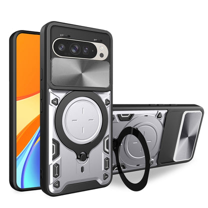 CD Texture Sliding Camshield Magnetic Holder Phone Case